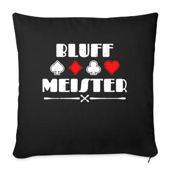 Casino Bluff Poker Statement Joueurs professionnels Gamble - Housse de coussin décorative 45 x 45 cm - noir - Devant