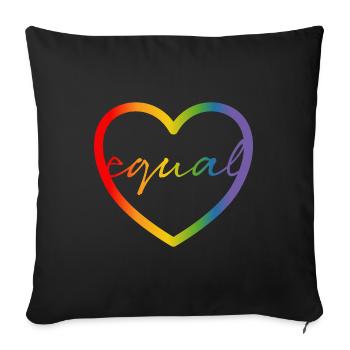 LGBT CSD Gay Shirt equal - Sofa pillowcase 17,3'' x 17,3'' (45 x 45 cm) - black - Front