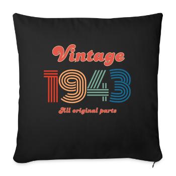 Vintage 1943 all original parts - Housse de coussin décorative 45 x 45 cm - noir - Devant