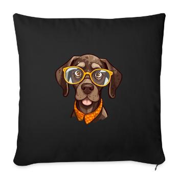 Braque Allemand à poil court Chien Race Aquarelle Ca - Housse de coussin décorative 45 x 45 cm - noir - Devant