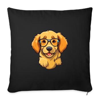 Golden Retriever Hunderasse Aquarell Cartoon Kawa - Sofakissenbezug 45 x 45 cm - Schwarz - Vorne