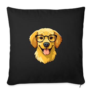 Golden Retriever Hunderasse Aquarell Karikatur Kawa - Sofakissenbezug 45 x 45 cm - Schwarz - Vorne