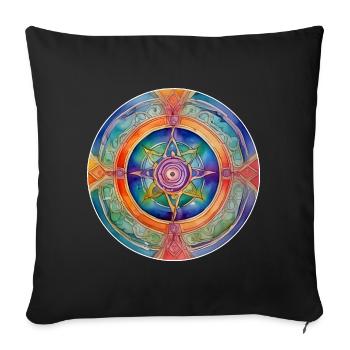 Symbol in bright colours - Sofa pillowcase 17,3'' x 17,3'' (45 x 45 cm) - black - Front
