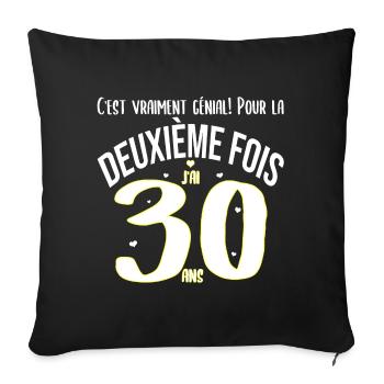 Anniversaire 60 ans 60 année d'âge cadeau - Housse de coussin décorative 45 x 45 cm - noir - Devant
