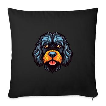 Portugiesischer Wasserhund Rasse Aquarell Cartoon Kawa - Sofakissenbezug 45 x 45 cm - Schwarz - Vorne