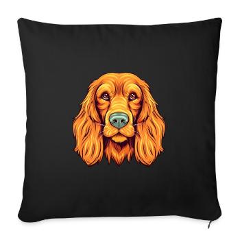 Setter irlandais chien race aquarelle dessin animé Kawaii C - Housse de coussin décorative 45 x 45 cm - noir - Devant