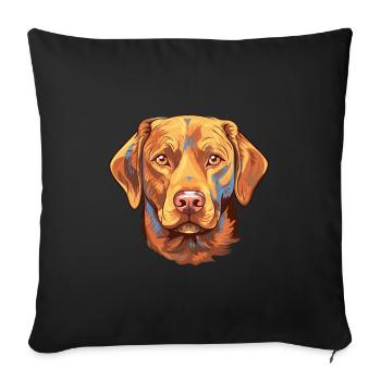 Chesapeake Bay Retriever Dog Breed Watercolor Cart - Sofa pillowcase 17,3'' x 17,3'' (45 x 45 cm) - black - Front