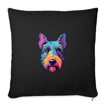 Scottish Terrier Dog Breed Watercolor Cartoon Kawa - Sofa pillowcase 17,3'' x 17,3'' (45 x 45 cm) - black - Front