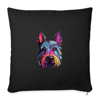 Scottish Terrier Dog Breed Watercolor Cartoon Kawa - Sofa pillowcase 17,3'' x 17,3'' (45 x 45 cm) - black - Front