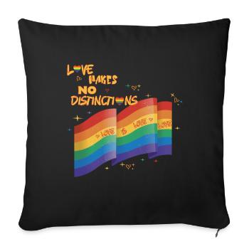 Love makes no destinctions LGBTQIA+ Pride - Sofa pillowcase 17,3'' x 17,3'' (45 x 45 cm) - black - Front