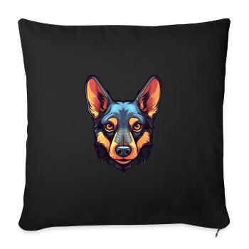 Australian Kelpie Dog Breed Watercolor Cartoon Kaw - Sofa pillowcase 17,3'' x 17,3'' (45 x 45 cm) - black - Front