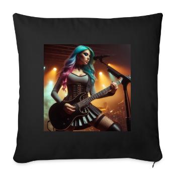 Heavy Metal Femme - Housse de coussin décorative 45 x 45 cm - noir - Devant