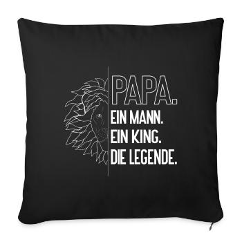 Papa King – Fort Père Lion Design - Housse de coussin décorative 45 x 45 cm - noir - Devant