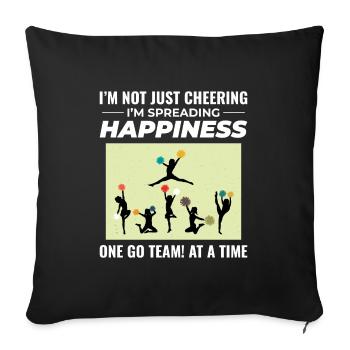 Pom-pom girl Cheerleading Girl Cheering Cheer Squad - Housse de coussin décorative 45 x 45 cm - noir - Devant