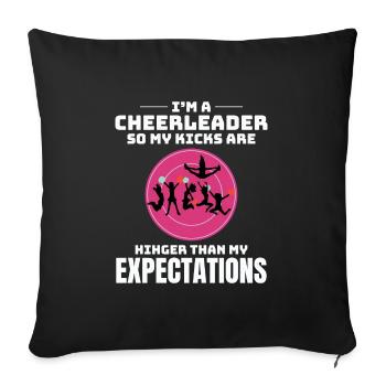 Pom-pom girl Cheerleading Girl Cheering Cheer Squad - Housse de coussin décorative 45 x 45 cm - noir - Devant