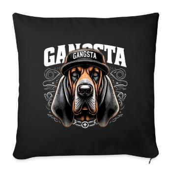 Bloodhound Gangsta Gangster Chien Cadeau - Housse de coussin décorative 45 x 45 cm - noir - Devant