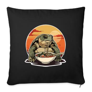 Turtle Ramen Noodles Japan Tortoise - Sofa pillowcase 17,3'' x 17,3'' (45 x 45 cm) - black - Front