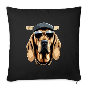 Bloodhound Was geht Gangsta Hund Geschenk - Sofakissenbezug 45 x 45 cm - Schwarz - Vorne