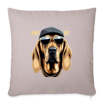 Bloodhound Whats Up Gangsta Dog Gift - Sofa pillowcase 17,3'' x 17,3'' (45 x 45 cm) - light taupe - Front