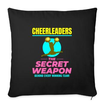 Pom-pom girl Cheerleading Girl Cheering Cheer Squad - Housse de coussin décorative 45 x 45 cm - noir - Devant