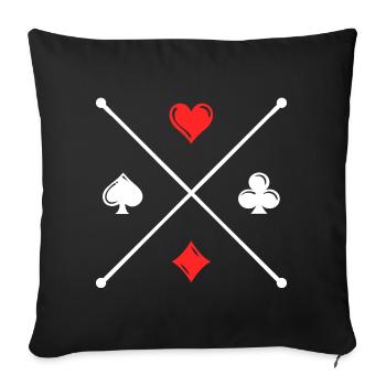 Poker Casino Card Game Gambling Professional Players - Sofa pillowcase 17,3'' x 17,3'' (45 x 45 cm) - black - Front