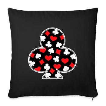 Casino Gamble Poker Win Jeu de cartes de poker - Housse de coussin décorative 45 x 45 cm - noir - Devant