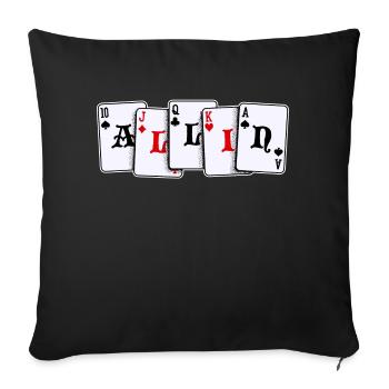 Poker Casino Jeu de cartes Jeux d’argent Poker Loterie - Housse de coussin décorative 45 x 45 cm - noir - Devant