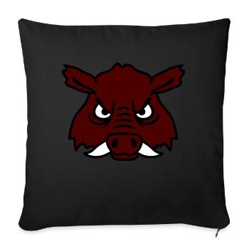 Böse Wildsau Wildschwein Gefährlich Comic Schwein - Sofakissenbezug 45 x 45 cm - Schwarz - Vorne