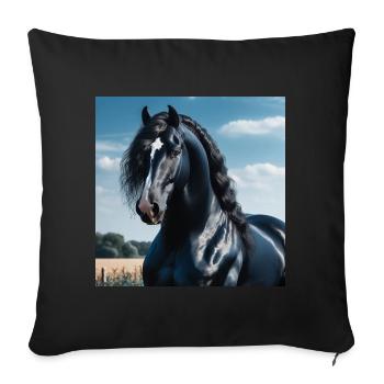 Elegance of the horse - Sofa pillowcase 17,3'' x 17,3'' (45 x 45 cm) - black - Front