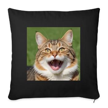 Cat - Sofa pillowcase 17,3'' x 17,3'' (45 x 45 cm) - black - Front