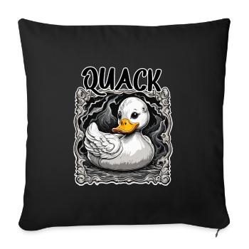 Gummiente / Badeente / Wasser / Badewanne - Sofakissenbezug 45 x 45 cm - Schwarz - Vorne