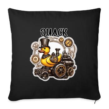 Gummiente / Badeente / Wasser / Badewanne - Sofakissenbezug 45 x 45 cm - Schwarz - Vorne