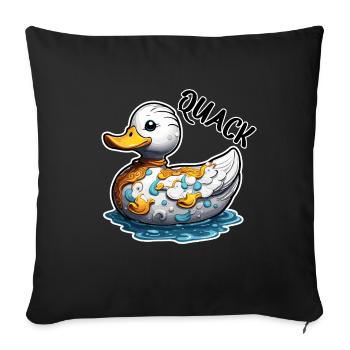Gummiente / Badeente / Wasser / Badewanne - Sofakissenbezug 45 x 45 cm - Schwarz - Vorne