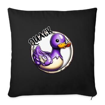 Gummiente / Badeente / Wasser / Badewanne - Sofakissenbezug 45 x 45 cm - Schwarz - Vorne
