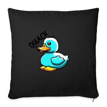 Gummiente / Badeente / Wasser / Badewanne - Sofakissenbezug 45 x 45 cm - Schwarz - Vorne