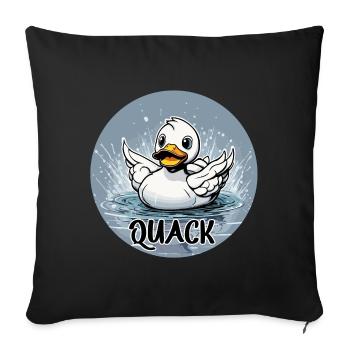 Gummiente / Badeente / Wasser / Badewanne - Sofakissenbezug 45 x 45 cm - Schwarz - Vorne