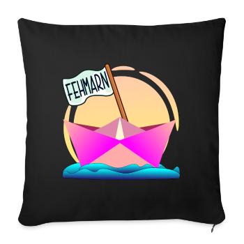 FEHMARN OSTSEEINSEL BOOTFAHREN - Sofakissenbezug 45 x 45 cm - Schwarz - Vorne