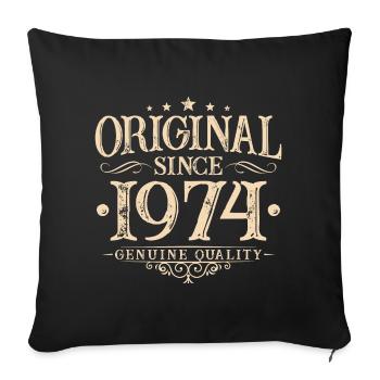 Original Since 1974 Vintage Vintage Birthday - Sofa pillowcase 17,3'' x 17,3'' (45 x 45 cm) - black - Front