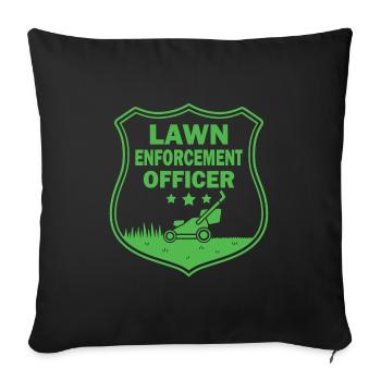 Drôle d’agent d’application de la pelouse Papa Fête des pères - Housse de coussin décorative 45 x 45 cm - noir - Devant