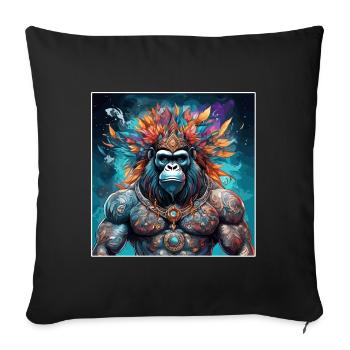 Tattoo / Animal / Art / Cool / Comic / Gorilla - Sofa pillowcase 17,3'' x 17,3'' (45 x 45 cm) - black - Front