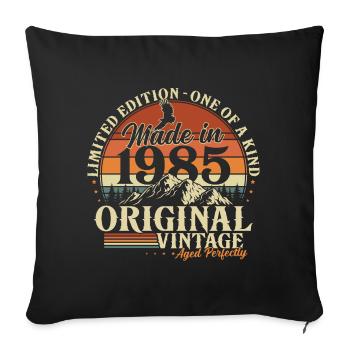 Original 1985 Jahrgang Vintage Retro Geburtstag - Sofakissenbezug 45 x 45 cm - Schwarz - Vorne