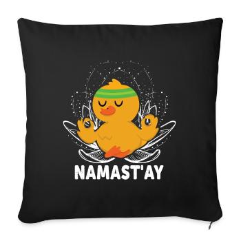 Drôle Namaste Yoga Duck - Housse de coussin décorative 45 x 45 cm - noir - Devant