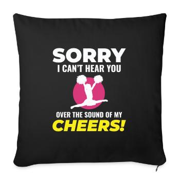 pom-pom girl pom-pom girl acclamation drôle - Housse de coussin décorative 45 x 45 cm - noir - Devant