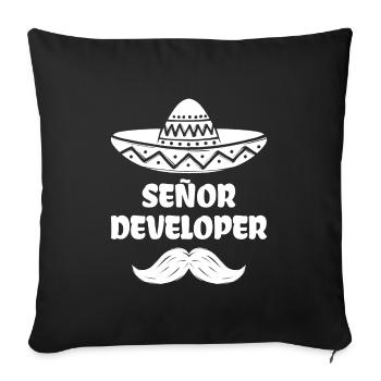 Déclaration du développeur Code Informatique Geek Scripting - Housse de coussin décorative 45 x 45 cm - noir - Devant