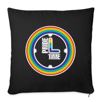 Regenbogen Pride Ring Uhr - Sofakissenbezug 45 x 45 cm - Schwarz - Vorne