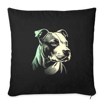 Staffordshire geometric bull terrier, staffy - Sofa pillowcase 17,3'' x 17,3'' (45 x 45 cm) - black - Front