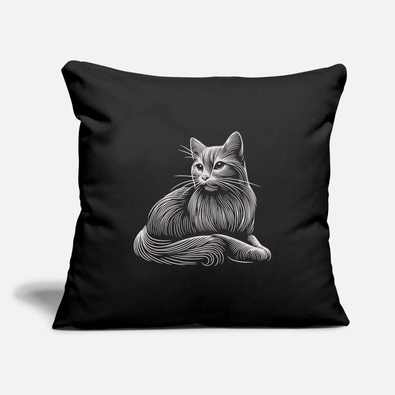 Weiße Katze Muster Leichte Striche Sofakissenbezug 45 x 45 cm