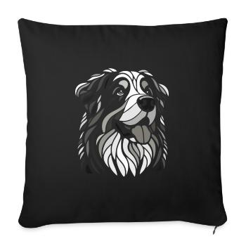 Bernese Mountain Dog Head Black and White - Sofa pillowcase 17,3'' x 17,3'' (45 x 45 cm) - black - Front