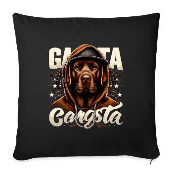 Cadeau de chien de vie de gangster du Labrador brun - Housse de coussin décorative 45 x 45 cm - noir - Devant
