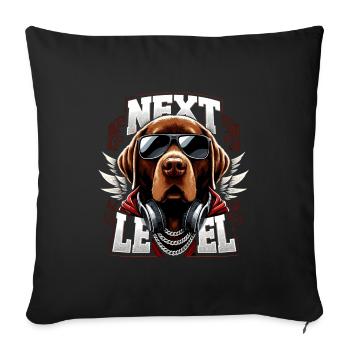 Brown Labrador Gangster Next Level Dog Gift - Sofa pillowcase 17,3'' x 17,3'' (45 x 45 cm) - black - Front